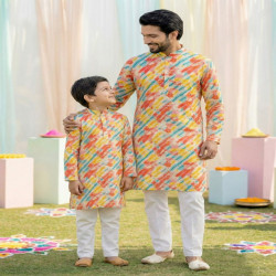 Father & Son Matching Cotton Kurta Pajama Combo Set – Festive Twinning Collection